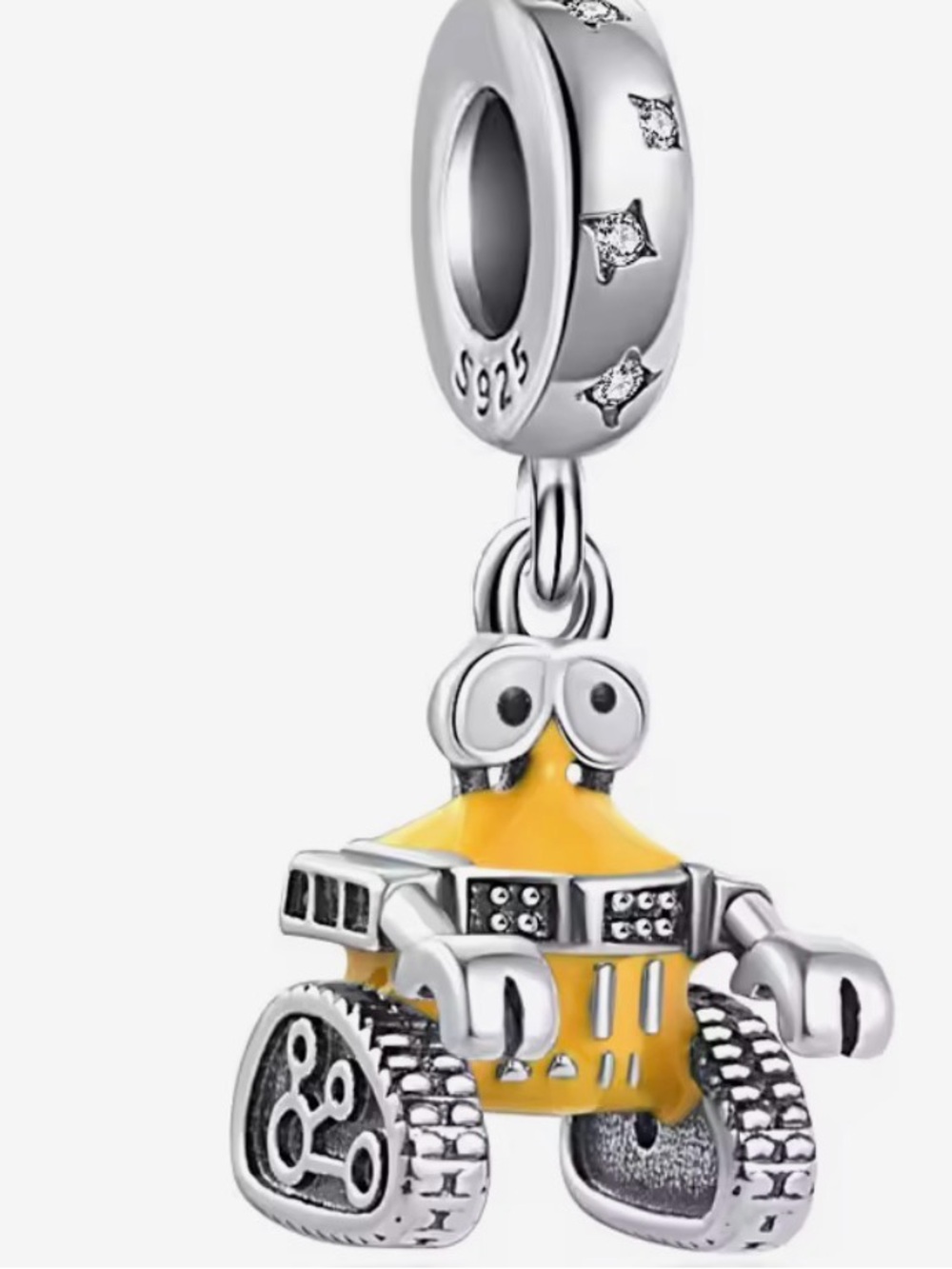 Wall Robot Dangle Genuine 925 Sterling Silver for Charm Bracelet